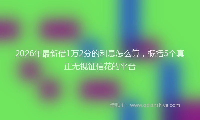 2026年最新借1万2分的利息怎么算，概括5个真正无视征信花的平台