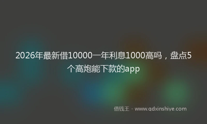 2026年最新借10000一年利息1000高吗，盘点5个高炮能下款的app