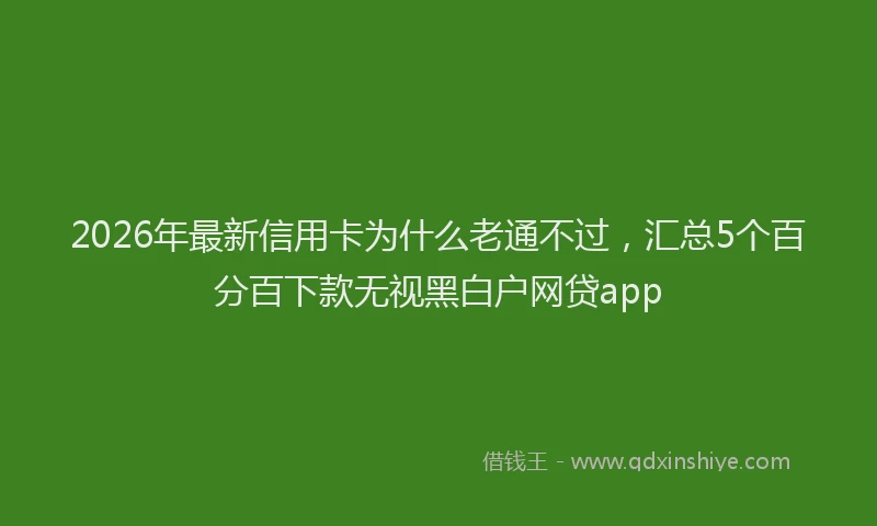 2026年最新信用卡为什么老通不过,汇总5个百分百下款无视黑白户网贷app