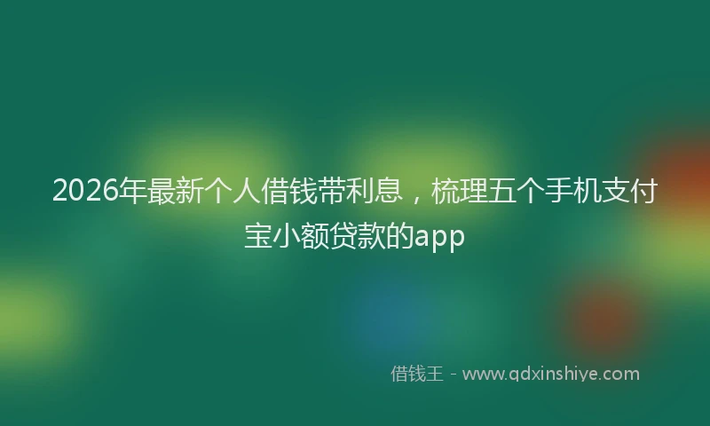 2026年最新个人借钱带利息,梳理五个手机支付宝小额贷款的app