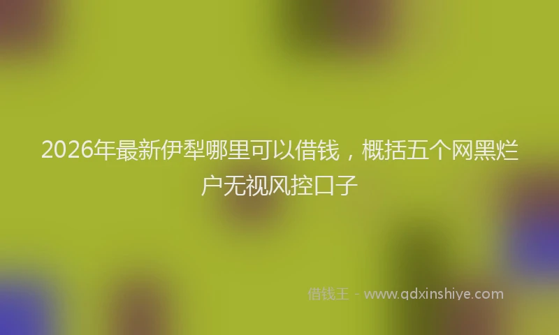 2026年最新伊犁哪里可以借钱，概括五个网黑烂户无视风控口子