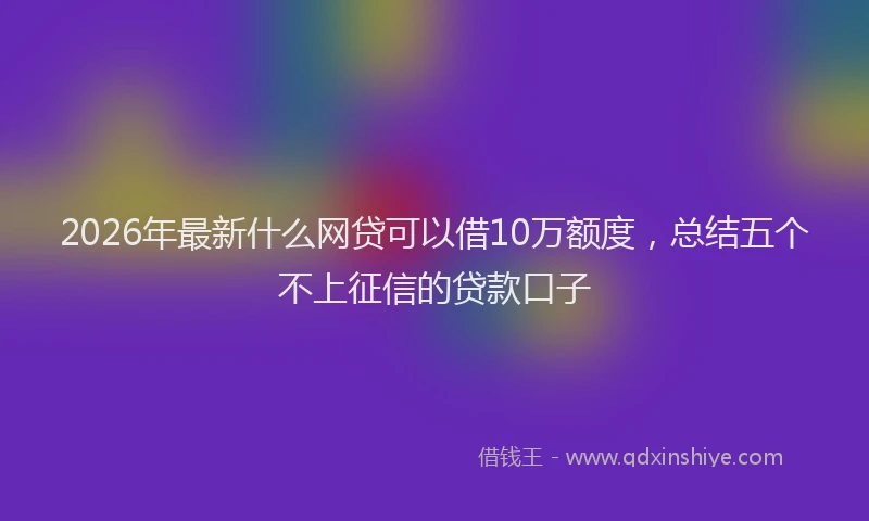 2026年最新什么网贷可以借10万额度,总结五个不上征信的贷款口子