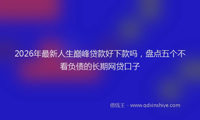 2026年最新人生巅峰贷款好下款吗，盘点五个不看负债的长期网贷口子
