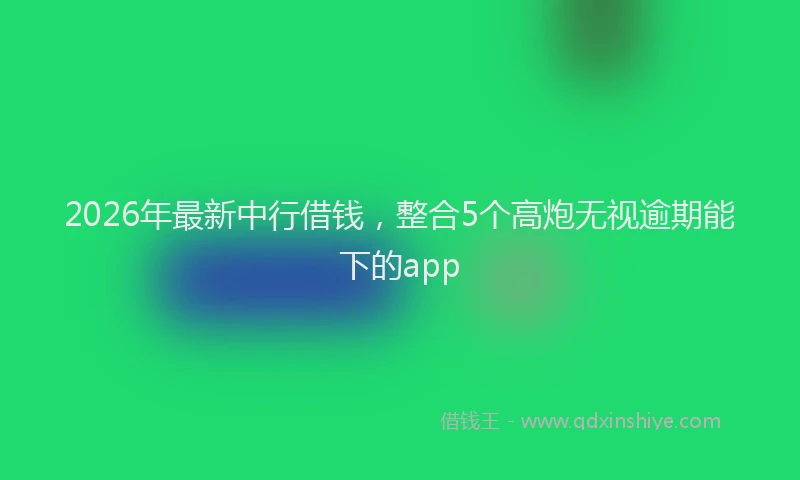 2026年最新中行借钱，整合5个高炮无视逾期能下的app