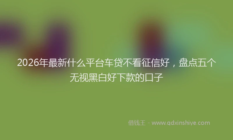 2026年最新什么平台车贷不看征信好，盘点五个无视黑白好下款的口子