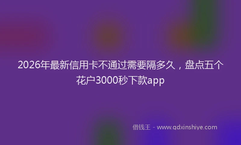 2026年最新信用卡不通过需要隔多久，盘点五个花户3000秒下款app