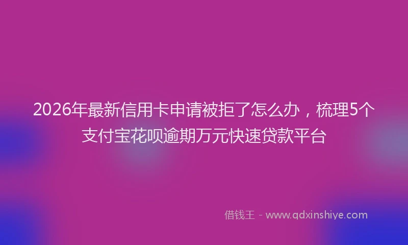 2026年最新信用卡申请被拒了怎么办，梳理5个支付宝花呗逾期万元快速贷款平台