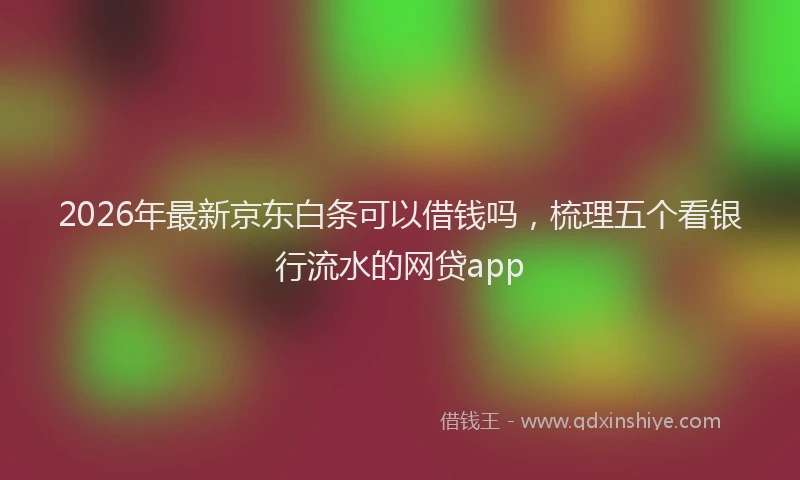 2026年最新京东白条可以借钱吗,梳理五个看银行流水的网贷app