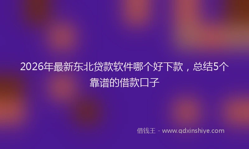 2026年最新东北贷款软件哪个好下款，总结5个靠谱的借款口子