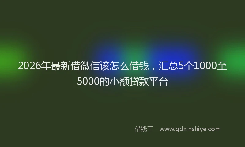 2026年最新借微信该怎么借钱，汇总5个1000至5000的小额贷款平台