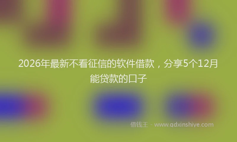 2026年最新不看征信的软件借款,分享5个12月能贷款的口子