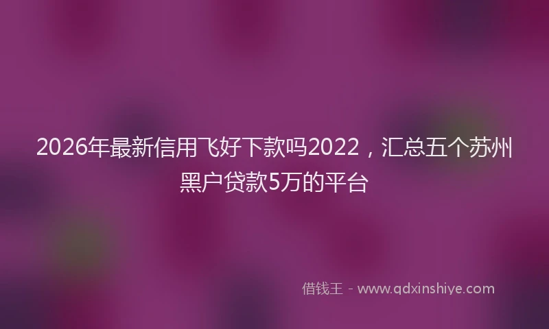 2026年最新信用飞好下款吗2022，汇总五个苏州黑户贷款5万的平台