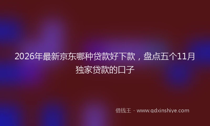2026年最新京东哪种贷款好下款，盘点五个11月独家贷款的口子