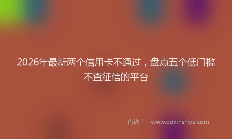 2026年最新两个信用卡不通过,盘点五个低门槛不查征信的平台