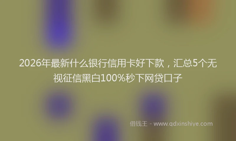 2026年最新什么银行信用卡好下款,汇总5个无视征信黑白100%秒下网贷口子
