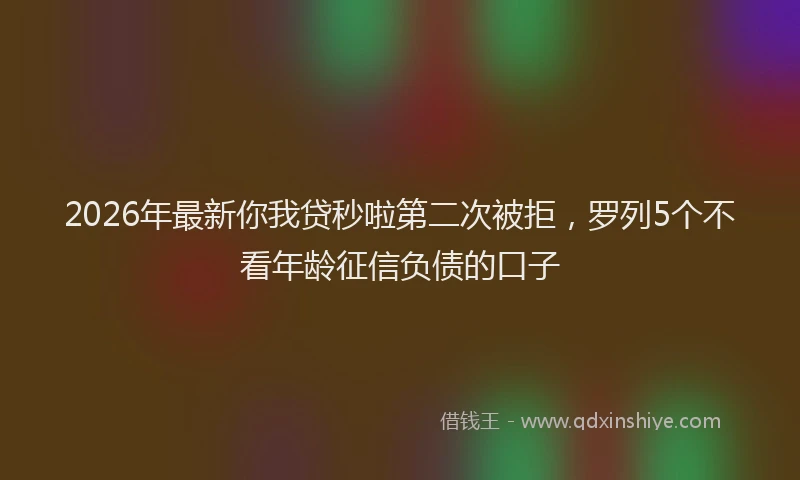 2026年最新你我贷秒啦第二次被拒,罗列5个不看年龄征信负债的口子