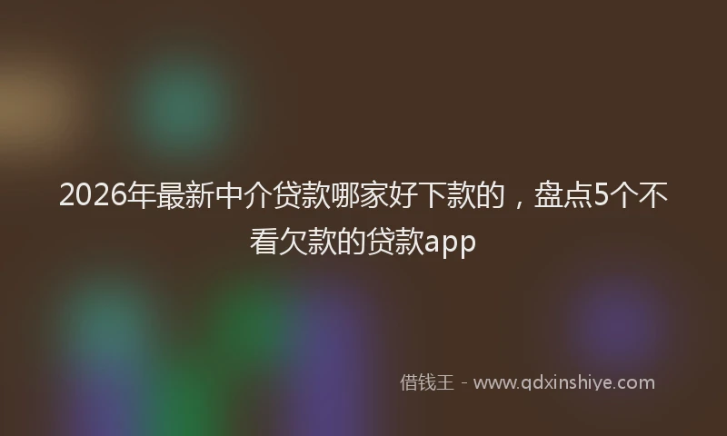 2026年最新中介贷款哪家好下款的，盘点5个不看欠款的贷款app