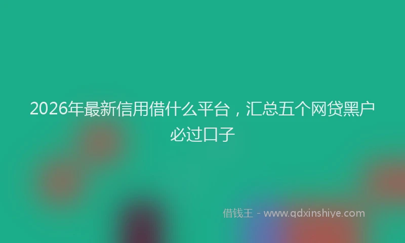 2026年最新信用借什么平台，汇总五个网贷黑户必过口子