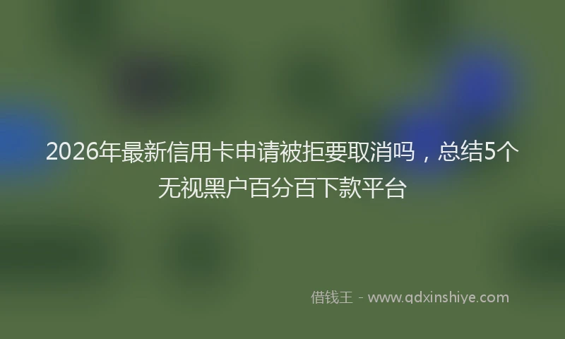 2026年最新信用卡申请被拒要取消吗，总结5个无视黑户百分百下款平台