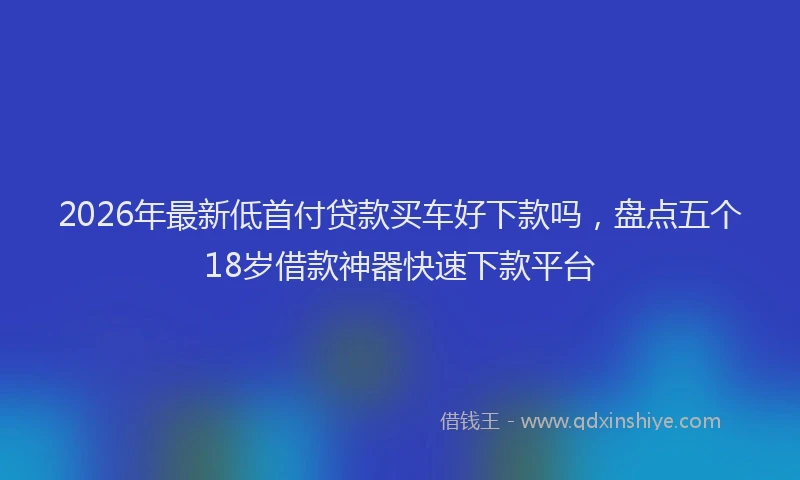 2026年最新低首付贷款买车好下款吗,盘点五个18岁借款神器快速下款平台