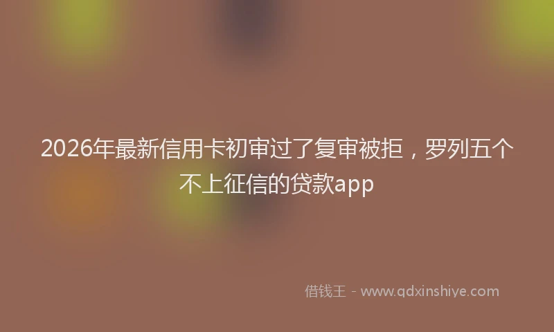 2026年最新信用卡初审过了复审被拒，罗列五个不上征信的贷款app