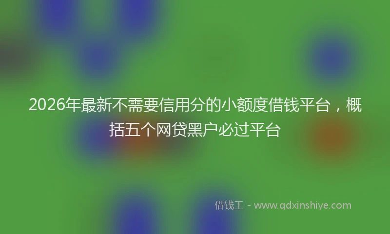 2026年最新不需要信用分的小额度借钱平台，概括五个网贷黑户必过平台