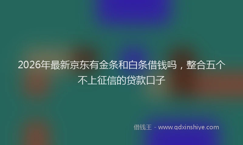 2026年最新京东有金条和白条借钱吗,整合五个不上征信的贷款口子