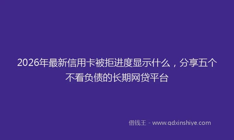 2026年最新信用卡被拒进度显示什么,分享五个不看负债的长期网贷平台