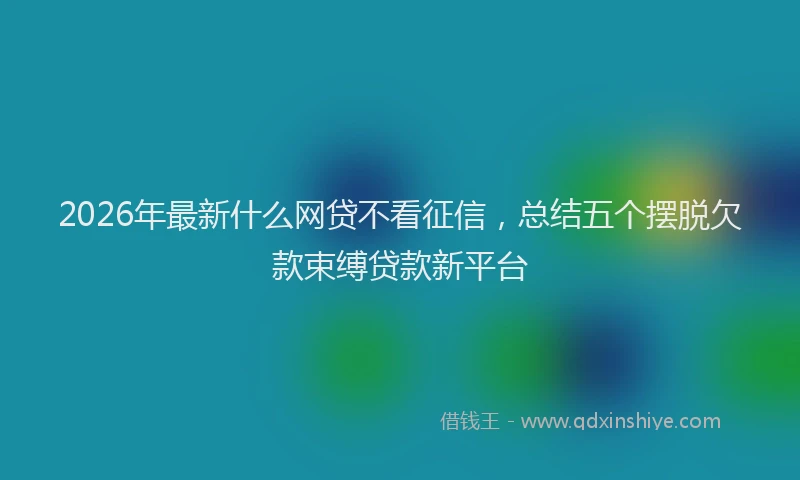 2026年最新什么网贷不看征信，总结五个摆脱欠款束缚贷款新平台