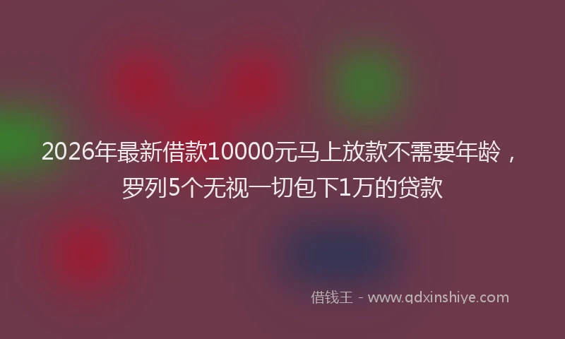2026年最新借款10000元马上放款不需要年龄,罗列5个无视一切包下1万的贷款