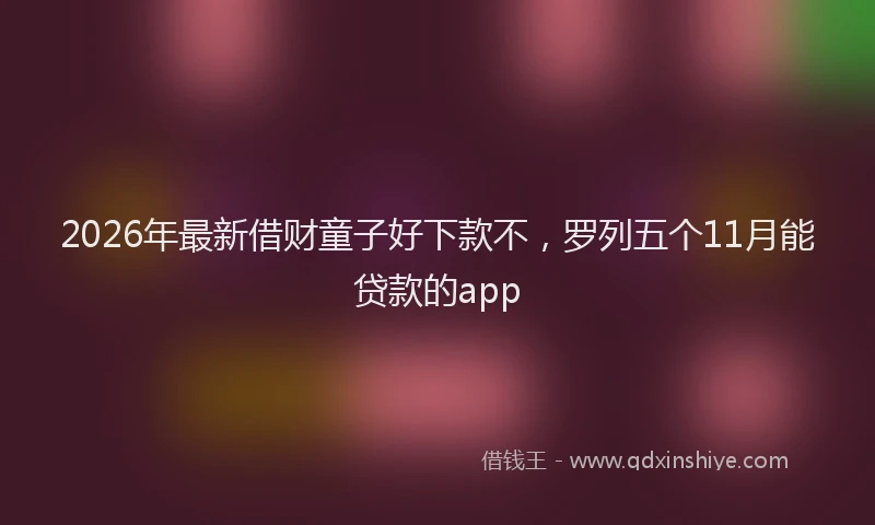 2026年最新借财童子好下款不,罗列五个11月能贷款的app