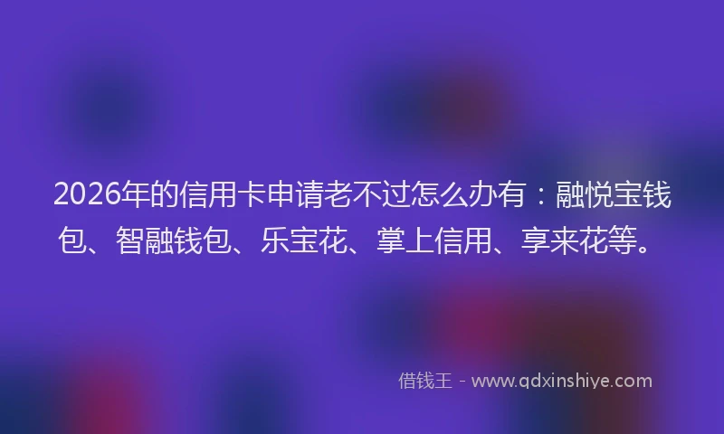 2026年的信用卡申请老不过怎么办有：融悦宝钱包、智融钱包、乐宝花、掌上信用、享来花等。