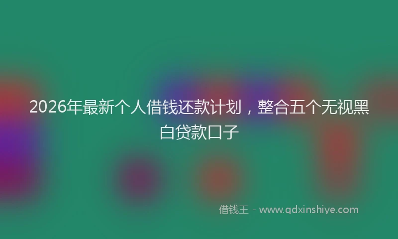 2026年最新个人借钱还款计划,整合五个无视黑白贷款口子