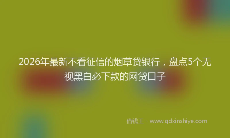 2026年最新不看征信的烟草贷银行，盘点5个无视黑白必下款的网贷口子