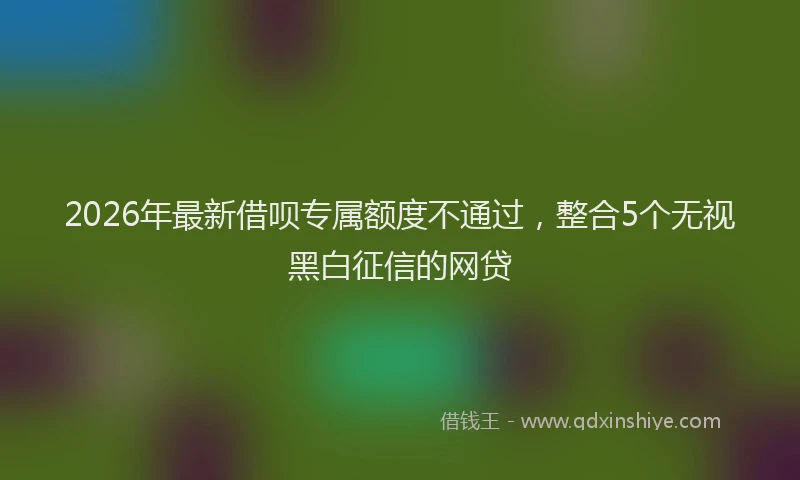 2026年最新借呗专属额度不通过,整合5个无视黑白征信的网贷