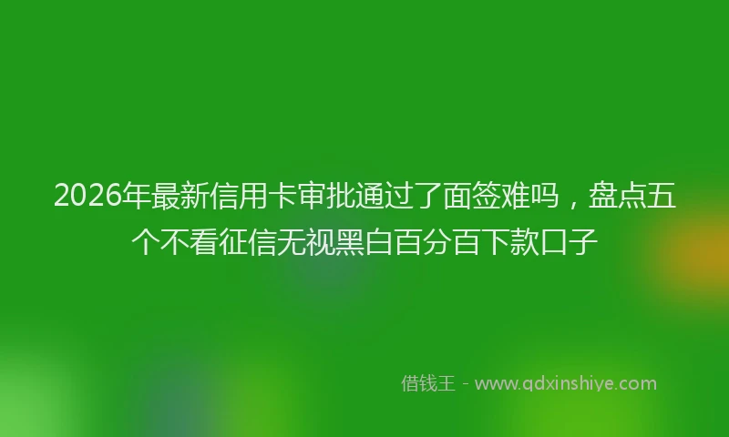 2026年最新信用卡审批通过了面签难吗，盘点五个不看征信无视黑白百分百下款口子
