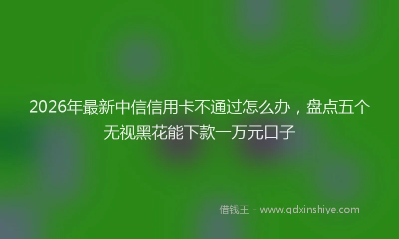 2026年最新中信信用卡不通过怎么办，盘点五个无视黑花能下款一万元口子
