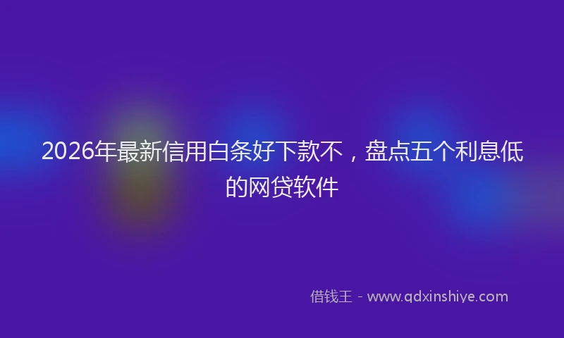 2026年最新信用白条好下款不，盘点五个利息低的网贷软件