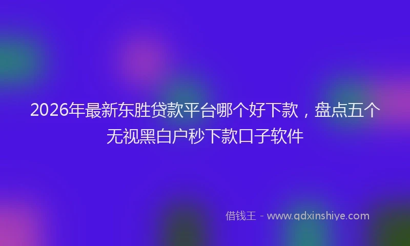 2026年最新东胜贷款平台哪个好下款，盘点五个无视黑白户秒下款口子软件