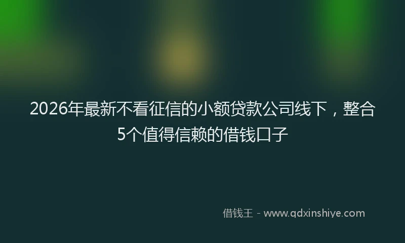 2026年最新不看征信的小额贷款公司线下，整合5个值得信赖的借钱口子