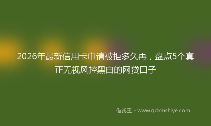 2026年最新信用卡申请被拒多久再，盘点5个真正无视风控黑白的网贷口子