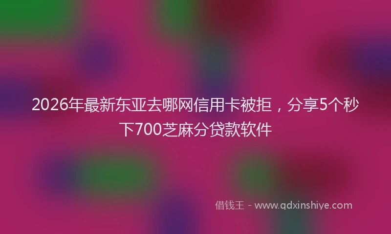 2026年最新东亚去哪网信用卡被拒，分享5个秒下700芝麻分贷款软件