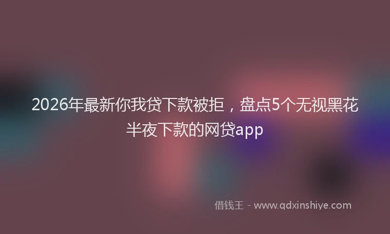 2026年最新你我贷下款被拒，盘点5个无视黑花半夜下款的网贷app