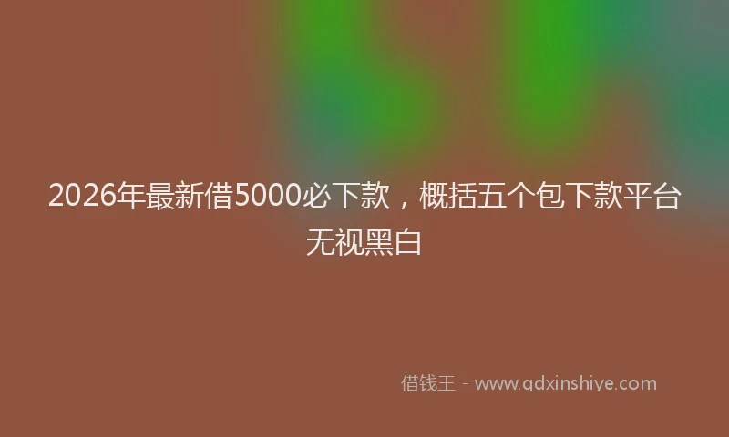 2026年最新借5000必下款，概括五个包下款平台无视黑白