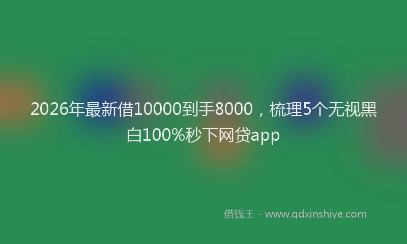 2026年最新借10000到手8000，梳理5个无视黑白100%秒下网贷app