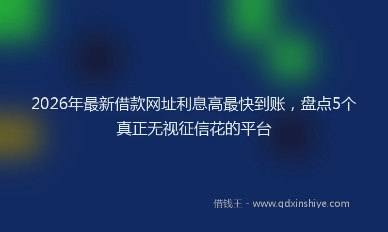 2026年最新借款网址利息高最快到账，盘点5个真正无视征信花的平台