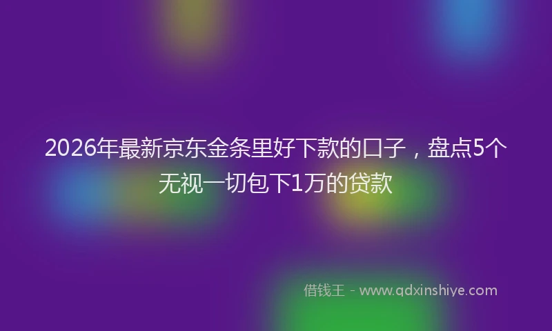 2026年最新京东金条里好下款的口子，盘点5个无视一切包下1万的贷款