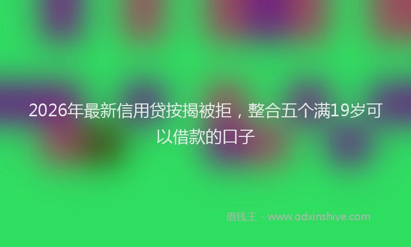 2026年最新信用贷按揭被拒,整合五个满19岁可以借款的口子