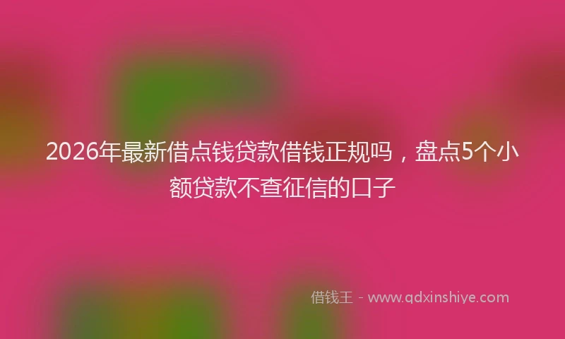 2026年最新借点钱贷款借钱正规吗，盘点5个小额贷款不查征信的口子