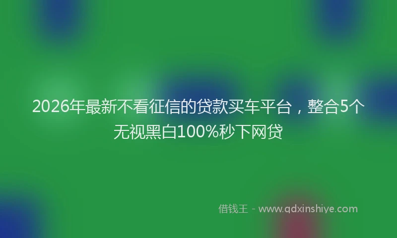 2026年最新不看征信的贷款买车平台，整合5个无视黑白100%秒下网贷